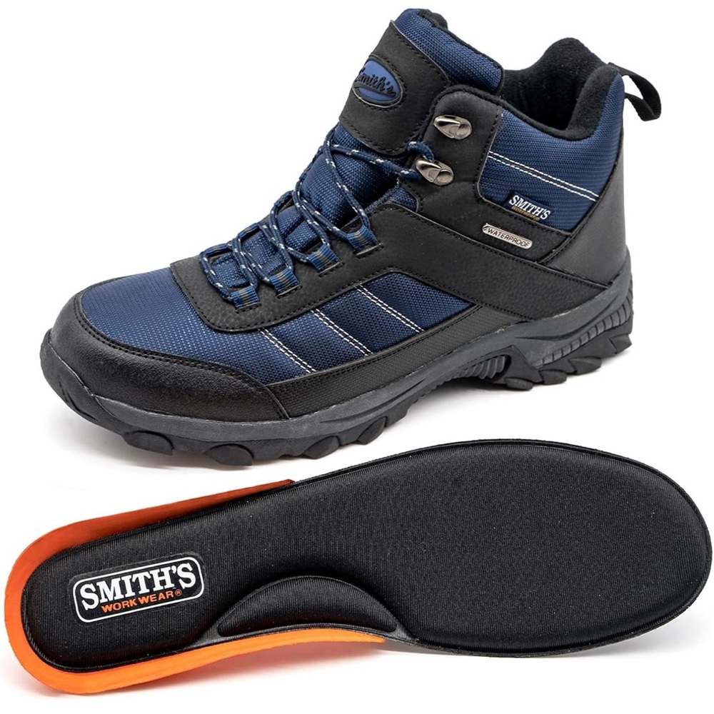 Smith's Workwear Waterproof Trail Hiking Boots Men’s Size 10.5 Navy Blue